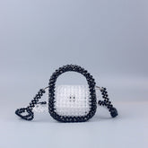 Sac messager en forme de fleur avec bandoulière en perles et corne en acrylique multicolore